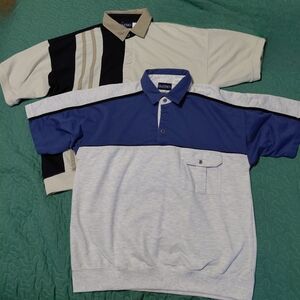 Pair Of Mens Puritan Polo Shirts - Large - Polycotton Short Sleeve